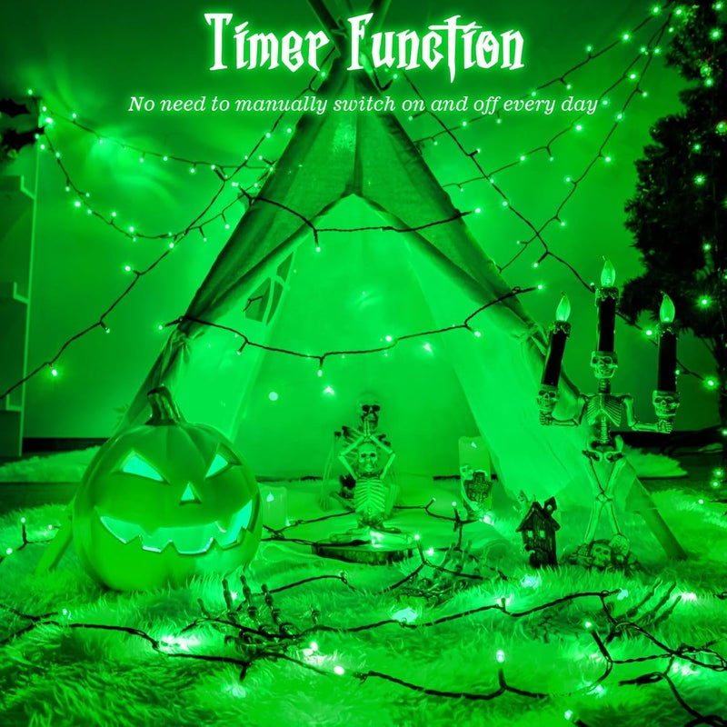 FFZZKJ Christmas Lights String Total 100LED Battery Operated Outdoor 8 Modes with Timer 16.4Ft*2, 50LED*2 Waterproof Fairy Lights Indoor for Christmas Decor, Green, 2-Pack - Image 3
